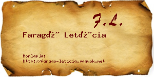 Faragó Letícia névjegykártya